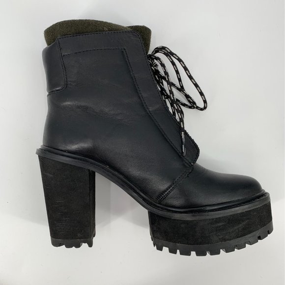 COPY - Shellys London Celee Lace Up Heeled Platform Ankle - Picture 3 of 12